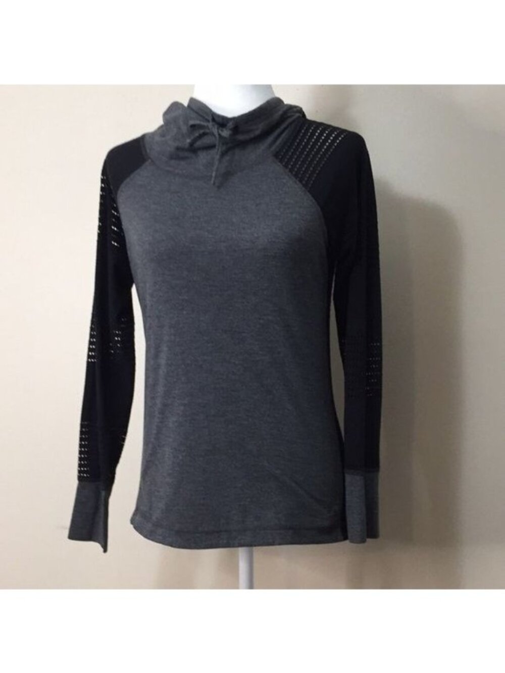 RBX Active Grey, Black Juniors Hoodie Activewear Mesh Back
